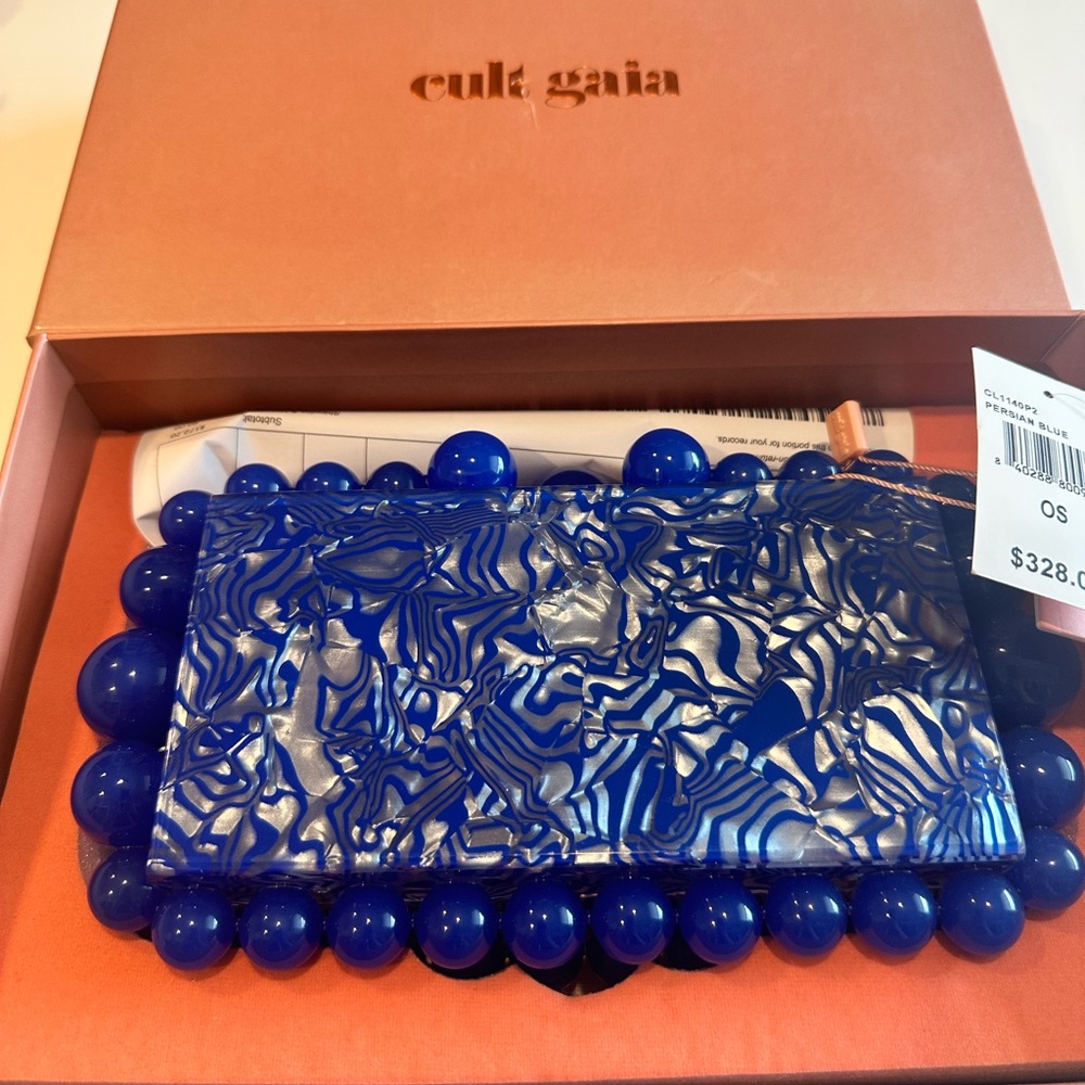 Cult Gaia Vibrant Blue Beaded Bag -NWT